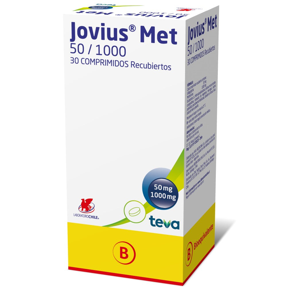 Jovius Met Comprimidos 50/1000 mg x 30 (Vildagliptina/Metformina)