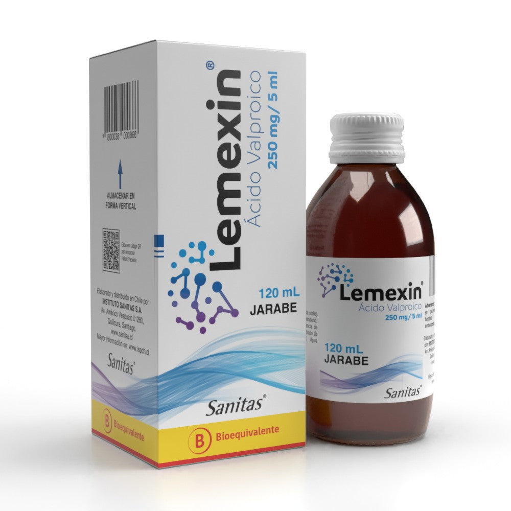 Lemexin Jarabe 250 mg/5 ml Vta x 120 ml (Acido Valproico)