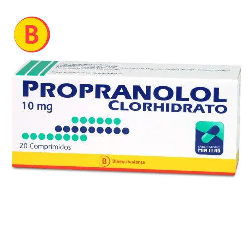 Propranolol Comprimidos 10 mg x 20 Mint (Propanolol)