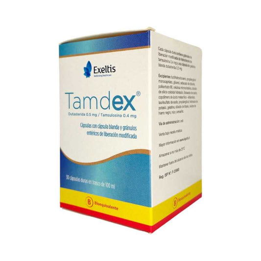Tamdex Cápsulas 0,5mg/0,4mg x 30 (Dutasteride/Tamsulosina)