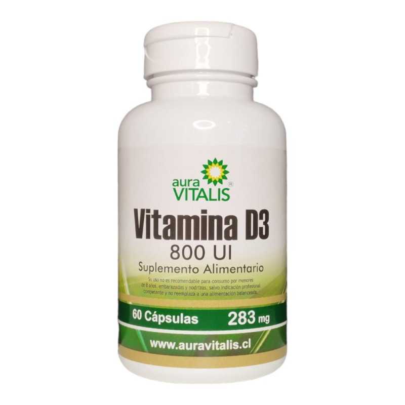 Vitamina D3 Cápsulas 800 Ui x 60 Aura (Vit D3 800 Ui)