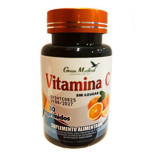 Vitamina C Comprimidos 500 mg Frasco x 30 Sin Azuc Green Medical