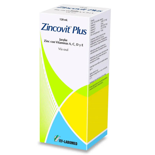 Zincovit Plus Jarabe x 120 ml (Zinc+Vitamina A+Vitamina E+Vitamina C)